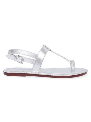 Women's Maverick 2 Metallic Leather Toe Ring Sandals - Silver - Size 6.5