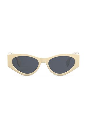 Women's Maxi O'Lock 54MM Cat-Eye Sunglasses - Ivory Blue