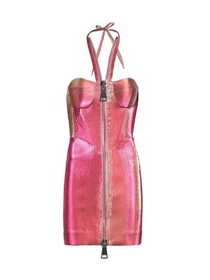 Women's Mega Halter Minidress - Pink - Size 0 - Pink - Size 0