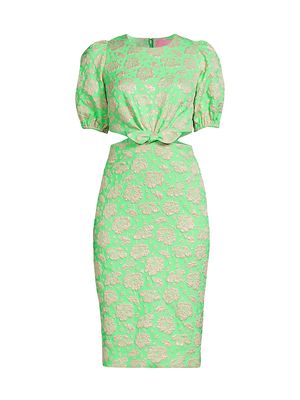 Women's Melina Jacqaurd Cut-Out Midi-Dress - Spearmint Palm Beach - Size 10