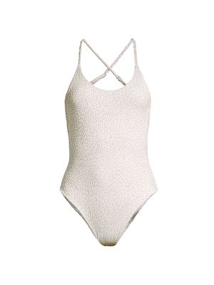 Women's Merida Jacquard One-Piece Swimsuit - White - Size 4 - White - Size 4