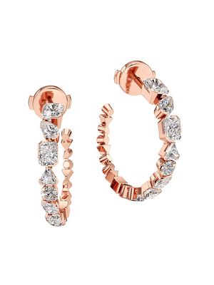 Women's Meta 18K Rose Gold & 2.436 TCW Lab-Grown Diamond Mini Hoop Earrings - Rose Gold
