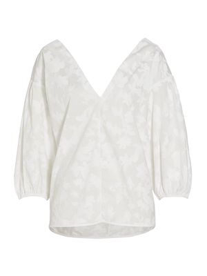 Women's MICHELLE SMITH x Saks Amalfi Three-Quarter Sleeve Top - White - Size XS - White - Size XS