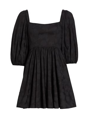 Women's MICHELLE SMITH x Saks Claudia Balloon-Sleeve Minidress - Black - Size XS - Black - Size XS
