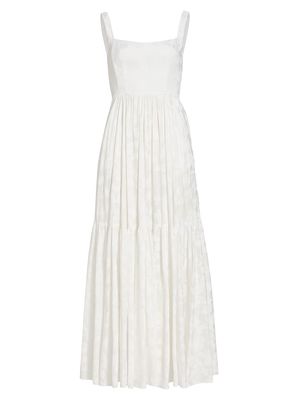 Women's MICHELLE SMITH x Saks Eva Tiered Maxi Dress - White - Size Medium