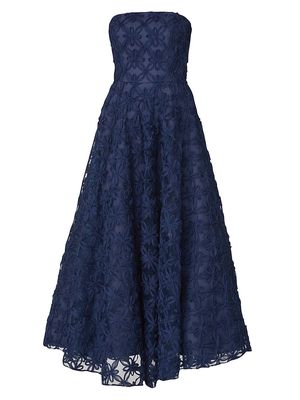 Women's Miller Floral Mesh Maxi Dress - Navy - Size 2