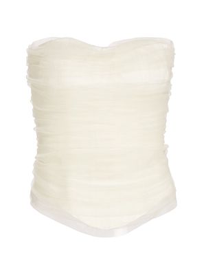 Women's Milo Strapless Tulle Bustier - Pearl - Size 4
