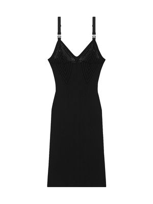 Women's Mini Dress In Knit With 4G Buckle Straps - Black - Size Small