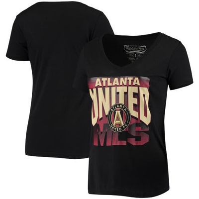 Women's Mitchell & Ness Black Atlanta United FC Winning Streak V-Neck T-Shirt