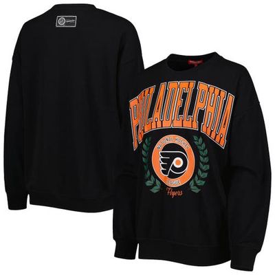 Women's Mitchell & Ness Black Philadelphia Flyers Logo 2.0 Pullover Sweatshirt