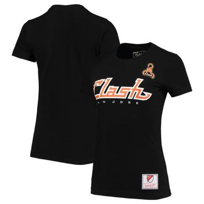 Women's Mitchell & Ness Black San Jose Clash Since '96 Primary Logo T-Shirt