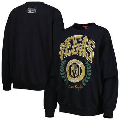Women's Mitchell & Ness Black Vegas Golden Knights Logo 2.0 Pullover Sweatshirt