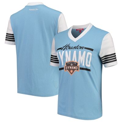 Women's Mitchell & Ness Blue Houston Dynamo MVP Short Sleeve V-Neck T-Shirt