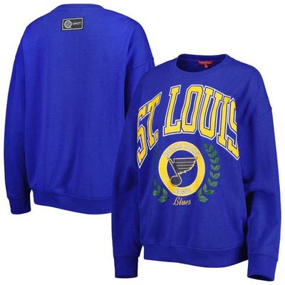 Women's Mitchell & Ness Blue St. Louis Blues Logo 2.0 Pullover Sweatshirt