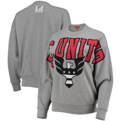 Women's Mitchell & Ness Heathered Gray D. C. United Logo Fleece Pullover Sweatshirt in Heather Gray