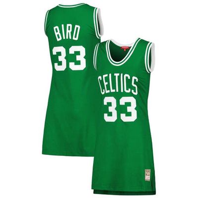 Women's Mitchell & Ness Larry Bird Kelly Green Boston Celtics 1985 Hardwood Classics Name & Number Player Jersey Dress
