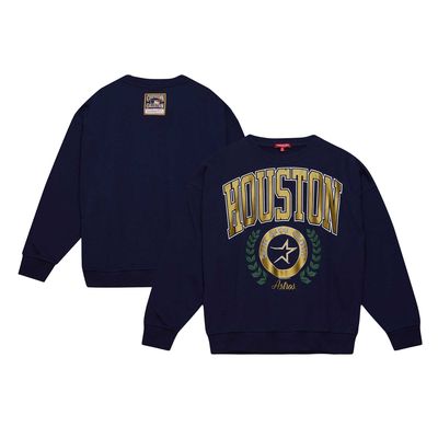 Women's Mitchell & Ness Navy Houston Astros Cooperstown Collection Logo Pullover Sweatshirt