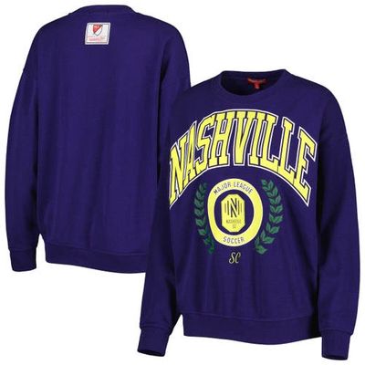 Women's Mitchell & Ness Navy Nashville SC Logo 2.0 Pullover Sweatshirt