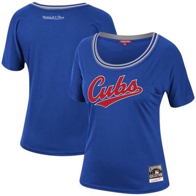 Women's Mitchell & Ness Royal Chicago Cubs Slouchy T-Shirt