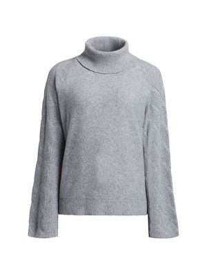 Women's Mohair-Blend Turtleneck Sweater - Grey - Size Large