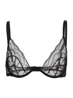 Women's Mon Cheri Sheer Lace Demi Bra - Black - Size 32D