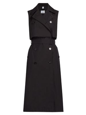 Women's Mona Sleeveless Trench Midi-Dress - Black - Size 2