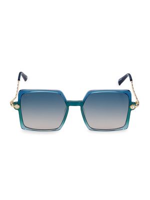Women's Moxie 54MM Square Sunglasses - Blue - Blue