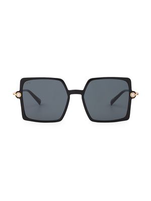 Women's Moxie Acetate, 18K Gold-Plated & Faux Pearl Sunglasses - Black - Black