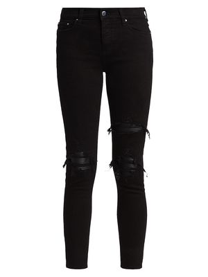 Women's Mx1 Distressed Skinny Jeans - Black - Size XS