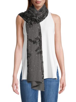 Women's Nature Brings Us Together Wool & Faux Pearl Scarf - Charcoal - Charcoal
