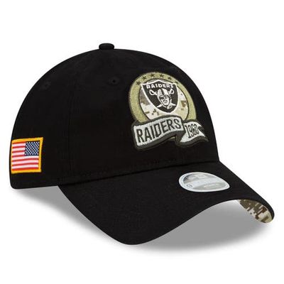 Women's New Era Black Las Vegas Raiders 2022 Salute To Service 9TWENTY Adjustable Hat