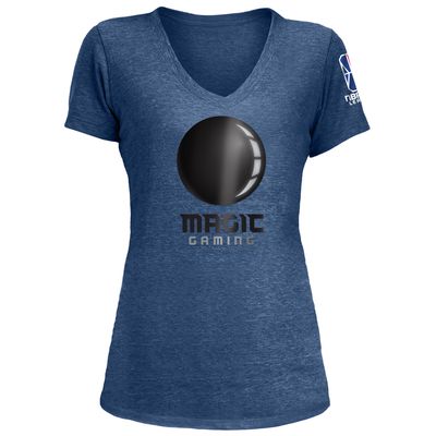 Women's New Era Heather Royal Magic Gaming NBA 2K League Logo Wordmark Tri-Blend V-Neck T-Shirt