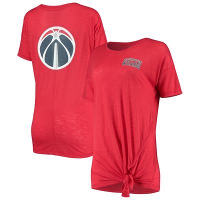 Women's New Era Red Washington Wizards Side Tie Slub T-Shirt