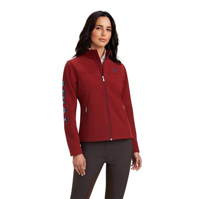 Women's New Team Softshell Jacket in Rouge Red Celestial Serape, Size: 3X by Ariat