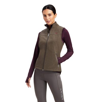 Women's New Team Softshell Vest in Banyan Bark Heather, Size: XS by Ariat