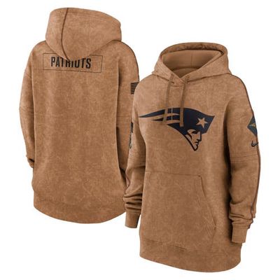 Women's Nike Brown New England Patriots 2023 Salute to Service Pullover Hoodie