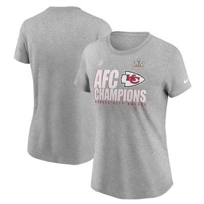 Women's Nike Heather Gray Kansas City Chiefs 2020 AFC Champions Locker Room Trophy Collection T-Shirt
