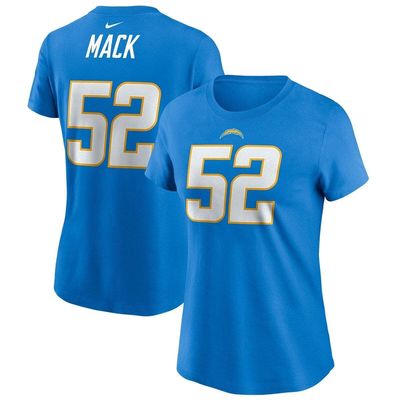 Women's Nike Khalil Mack Powder Blue Los Angeles Chargers Player Name & Number T-Shirt