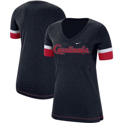Women's Nike Navy St. Louis Cardinals Mesh V-Neck T-Shirt