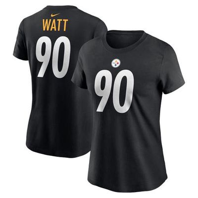 Women's Nike T. J. Watt Black Pittsburgh Steelers Player Name & Number T-Shirt
