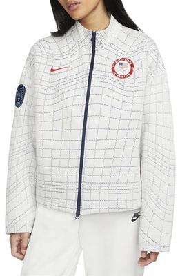 Women's Nike White Team USA Tech Pack Full-Zip Jacket in Summit White/Sport Red
