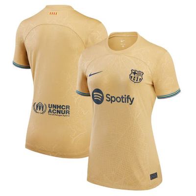 Women's Nike Yellow Barcelona 2022/23 Away Replica Blank Jersey in Gold