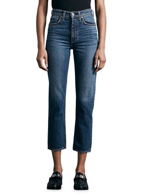 Women's Nina High-Rise Ankle Cigarette Jeans - Blue - Size 30