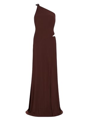 Women's Nix Georgette One-Shoulder Maxi Dress - Brown - Size Small