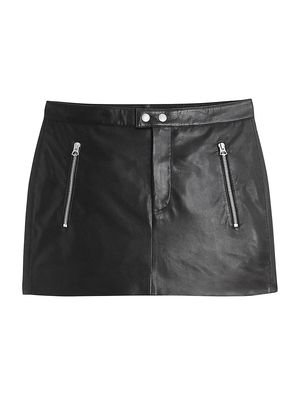 Women's Nora Leather Miniskirt - Black - Size 12