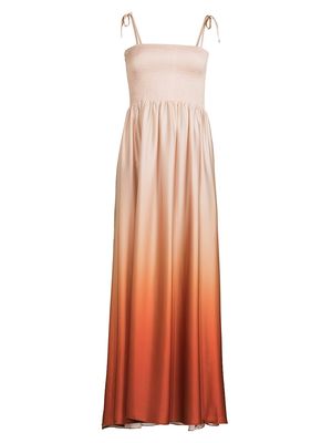 Women's Odette Ombréd Maxi Dress - Gradient Tangerine - Size Small