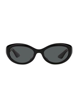 Women's Oliver Peoples 53MM Oval Sunglasses - Black - Black