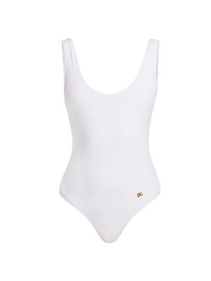 Women's Olympic Scoopneck Swimsuit - Bianco Ottico - Size XS