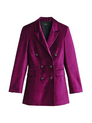 Women's Opal Cotton-Blend Velvet Blazer - Purple - Size 2