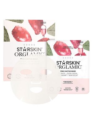 Women's Orglamic Pink Cactus 2-Piece Sheet Mask Set